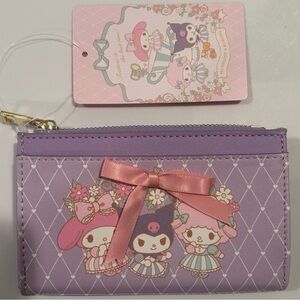 Sanrio Kuromi, My Melody, and My Sweet Piano tea party slim wallet / NEW w/ tags